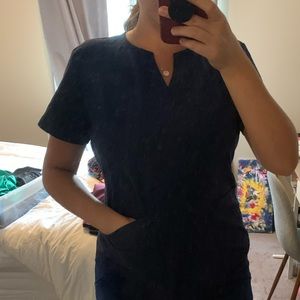 Excel navy blue scrub top